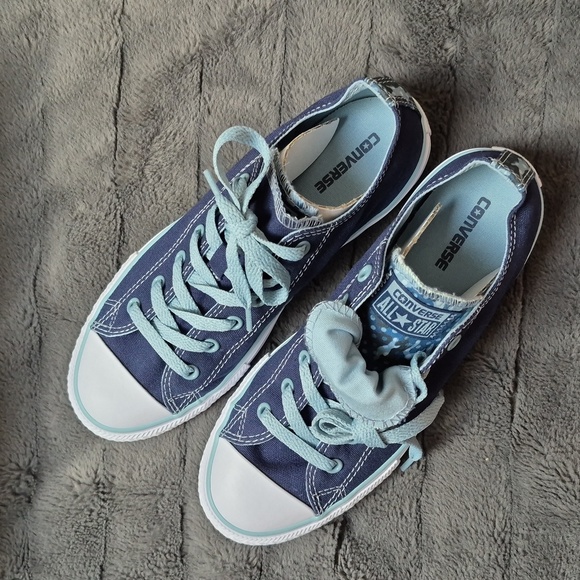 NWOT Double Tongues Blue and Camo Converse! Size 5 Junior! - Picture 12 of 12
